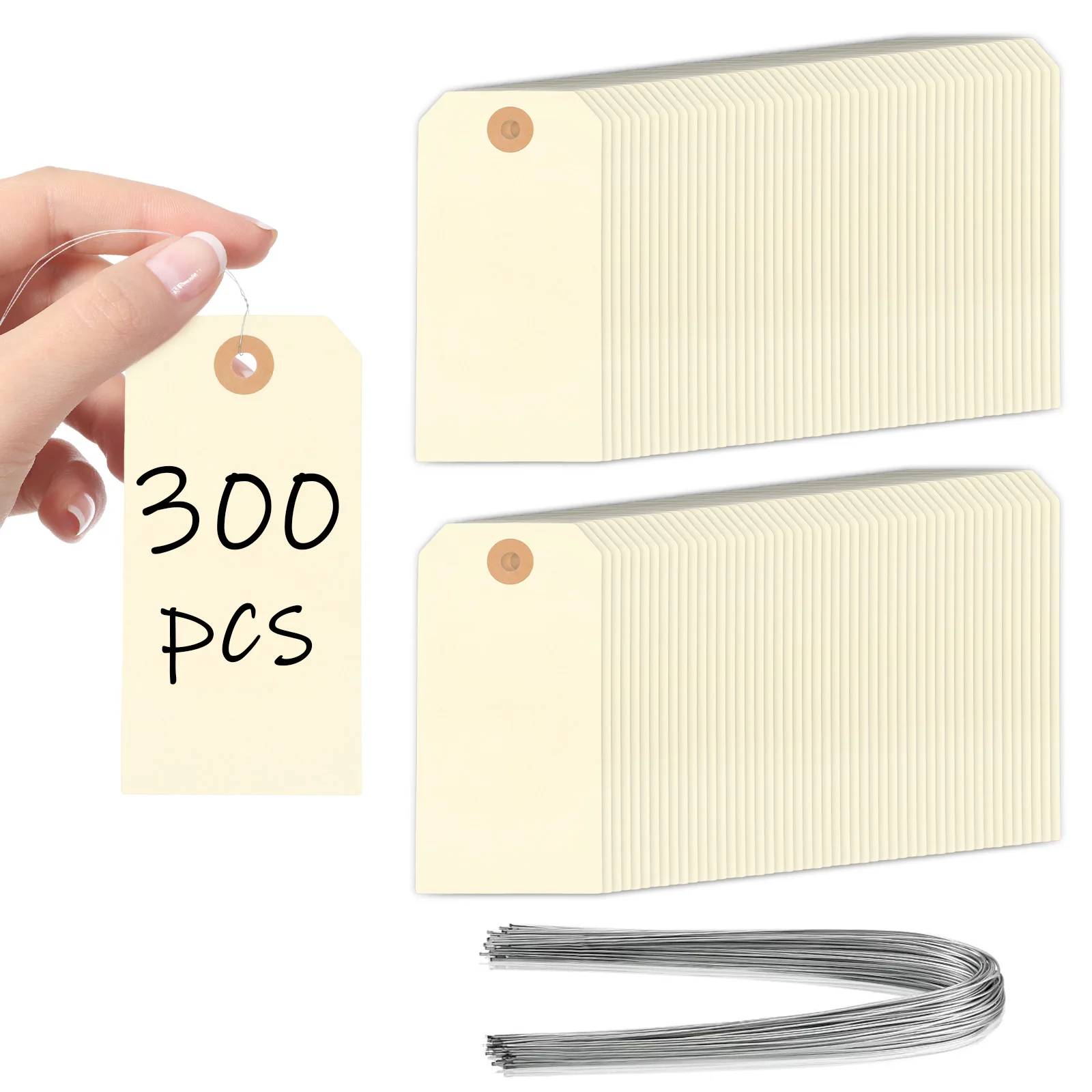 100/300Pcs Price Labels Shipping Tag Double Sided Writable Pricing Tag with Reinforced Hole & Wire Attached for Warehouse Market
100/300Pcs Price Labels Shipping Tag Double Sided Writable Pricing Tag with Reinforced Hole & Wire Attached for Warehouse Market