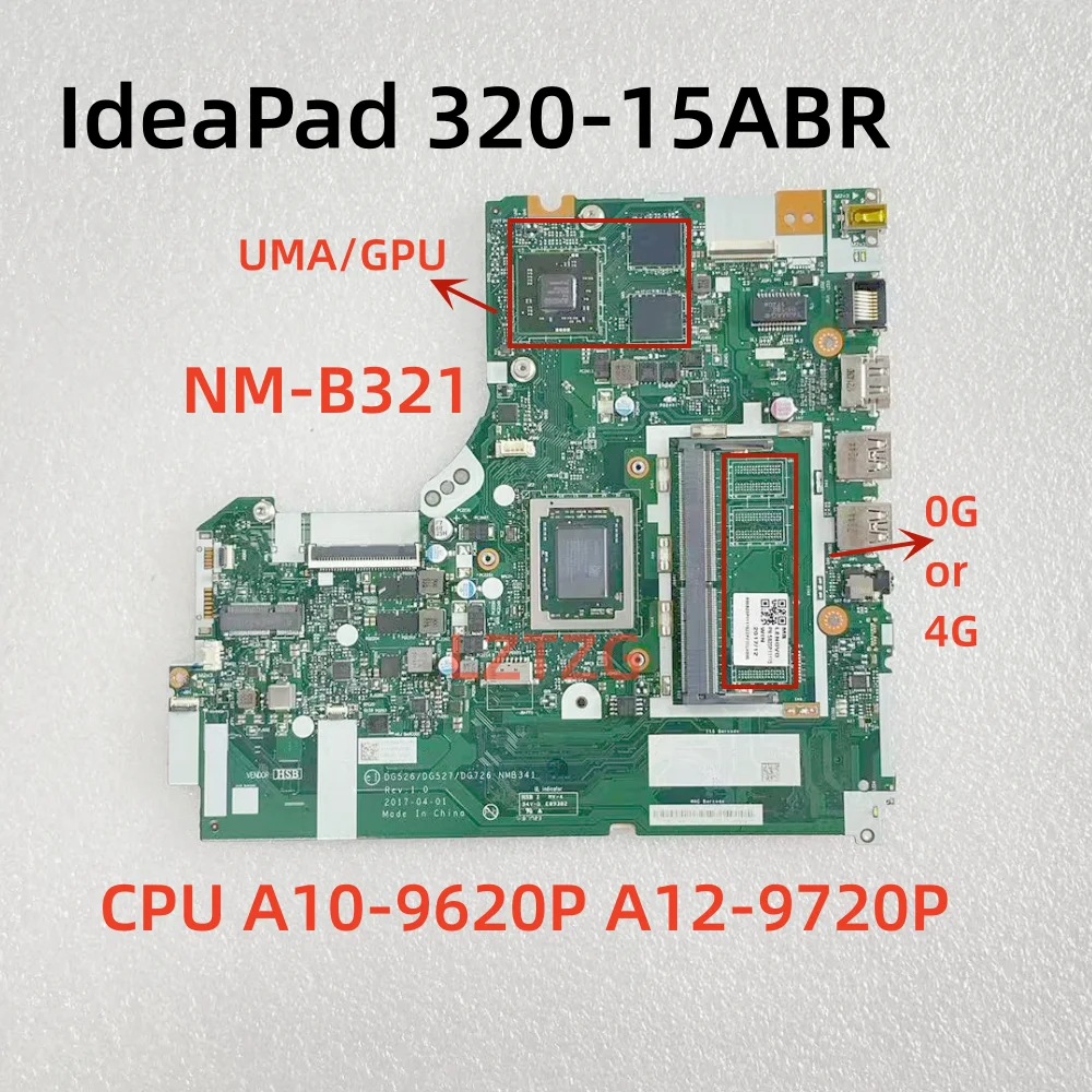 NM-B341 For Lenovo Ideapad 320-15ABR Laptop Motherboard With A10-9620P A12-9720P CPU UMA/DIS 2G 100% Tested OK
NM-B341 For Lenovo Ideapad 320-15ABR Laptop Motherboard With A10-9620P A12-9720P CPU UMA/DIS 2G 100% Tested OK