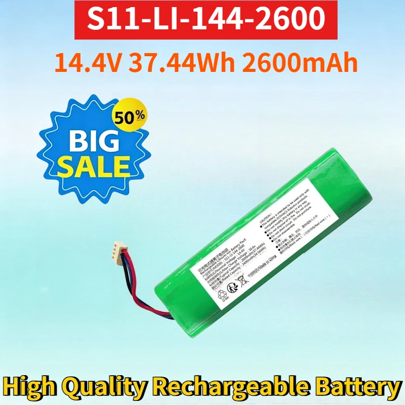Newest S11-LI-144-2600 14.4V 37.44Wh 2600mAh Li-ion Rechargeable Battery Pack for High Quality High Capacity Replacement Battery
Newest S11-LI-144-2600 14.4V 37.44Wh 2600mAh Li-ion Rechargeable Battery Pack for High Quality High Capacity Replacement Battery
