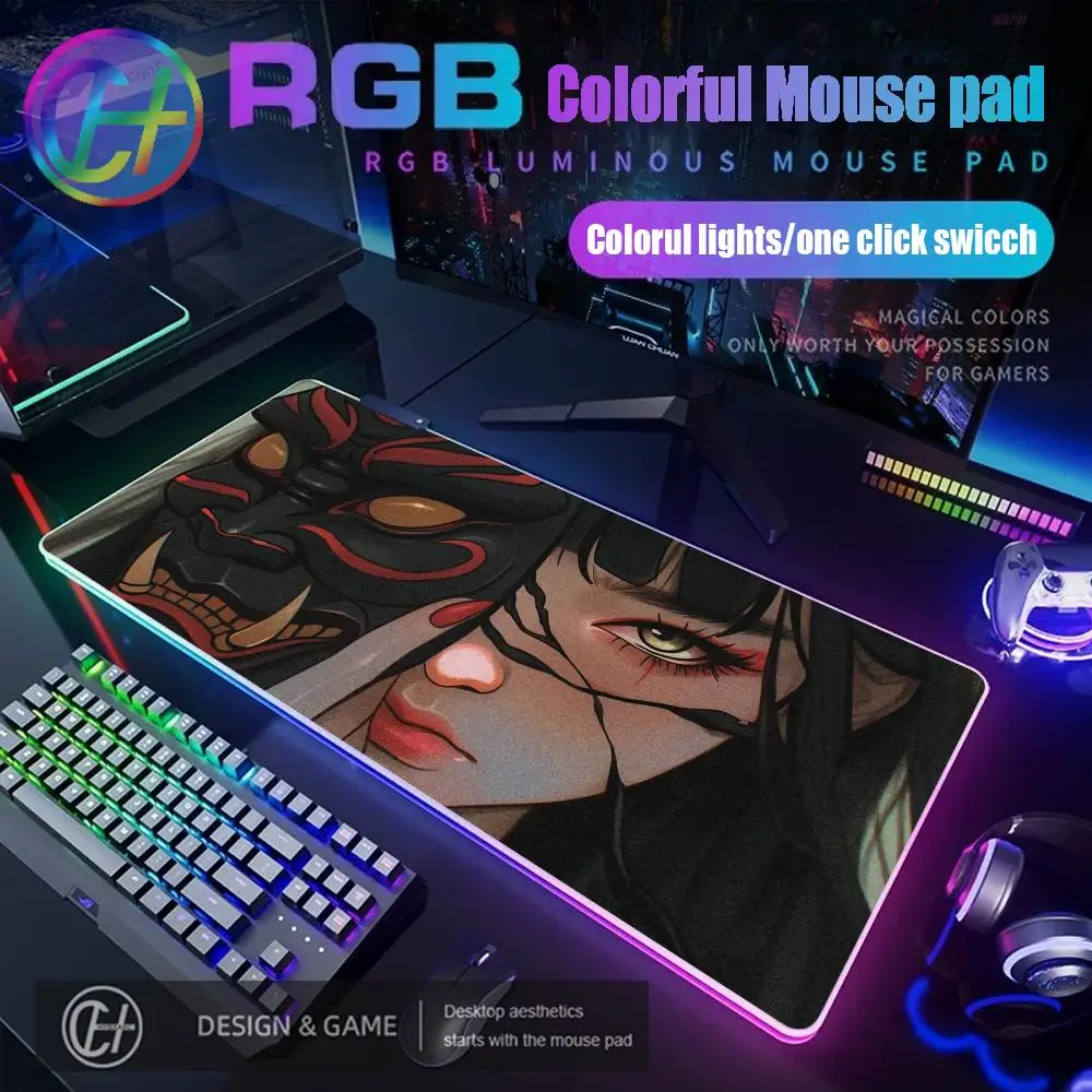 Mouse Pad RGB Mouse Pad Desk Mat Large LED Light XXL Computer Gamer Mask Girl Anime Mouse Mat Deskmat Computer Keyboard Pads
Mouse Pad RGB Mouse Pad Desk Mat Large LED Light XXL Computer Gamer Mask Girl Anime Mouse Mat Deskmat Computer Keyboard Pads