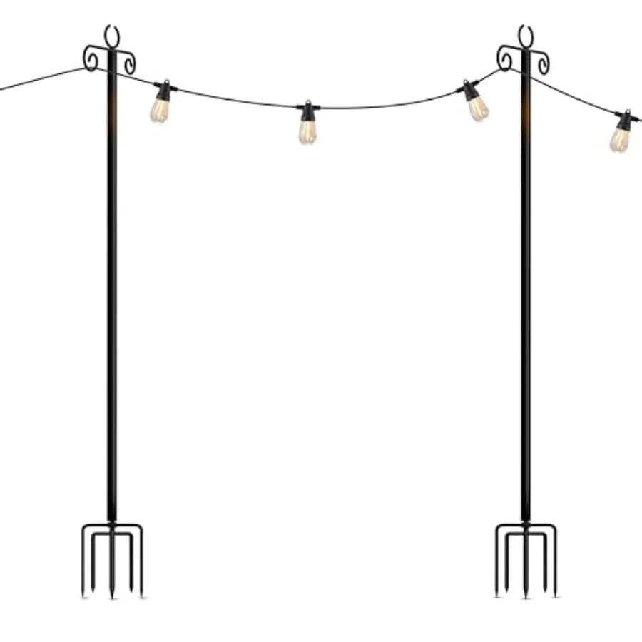 10Feet String Light Poles for Outdoor Use Heavy Duty Metal Poles with Fork Base for Hanging Patio Lights Adjustable for Garden
10Feet String Light Poles for Outdoor Use Heavy Duty Metal Poles with Fork Base for Hanging Patio Lights Adjustable for Garden