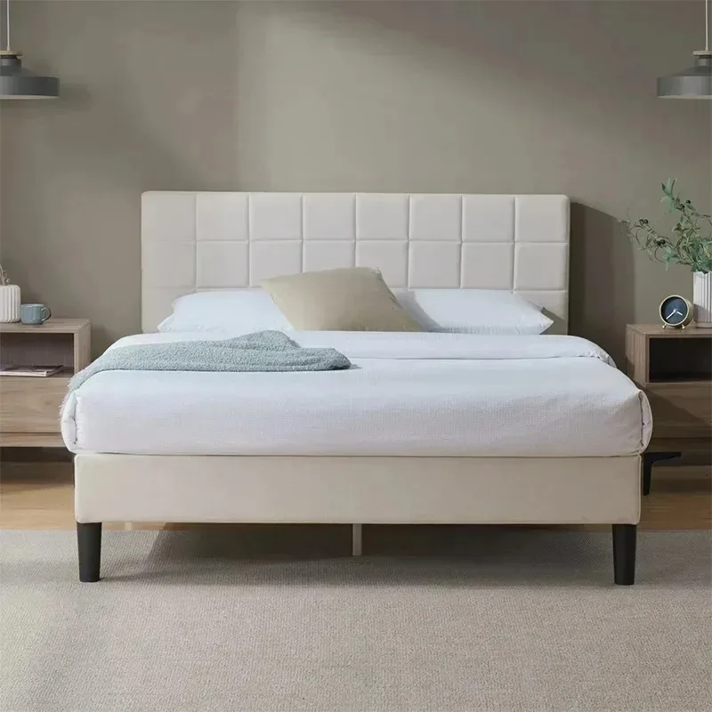# French Contemporary Modern Linen Fabric Puff Beige Platform Bedroom Furniture Bed Frame
# French Contemporary Modern Linen Fabric Puff Beige Platform Bedroom Furniture Bed Frame