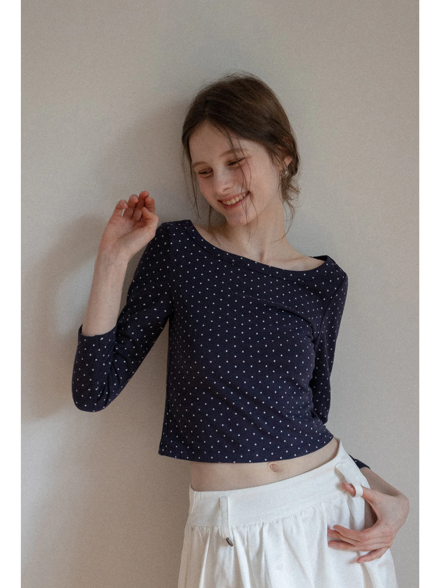 EGGKA облегающая футболка в горошек ort Sve, женская ранняя осень, новый повседневный утягивающий топ с круглым вырезом Ne oulder Appropriate Top
EGGKA облегающая футболка в горошек ort Sve, женская ранняя осень, новый повседневный утягивающий топ с круглым вырезом Ne oulder Appropriate Top