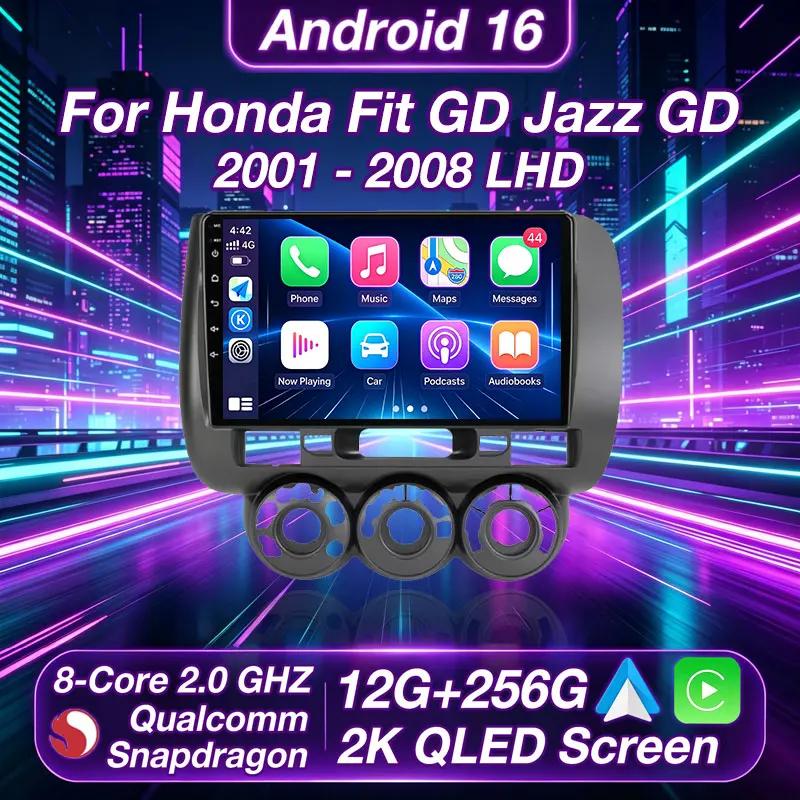 Android 16 For Honda Jazz 1 GD 2001 - 2008 Fit 2001-2009 2K QLED Android Car Radio Multimedia Video Player GPS 4G CarPlay Stereo
Android 16 For Honda Jazz 1 GD 2001 - 2008 Fit 2001-2009 2K QLED Android Car Radio Multimedia Video Player GPS 4G CarPlay Stereo