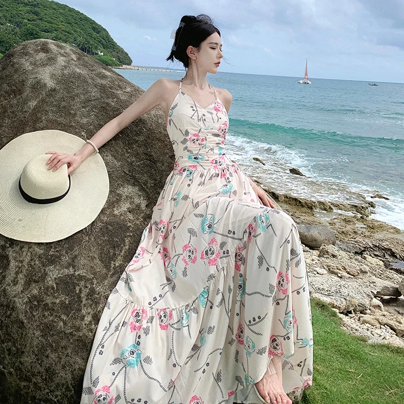 Summer New Halter Bohemian Beach Dress Women 2023 Maxi Backless Elegant Ladies Sundress French Lolita Hawaiian Clothing Vestidos
Summer New Halter Bohemian Beach Dress Women 2023 Maxi Backless Elegant Ladies Sundress French Lolita Hawaiian Clothing Vestidos