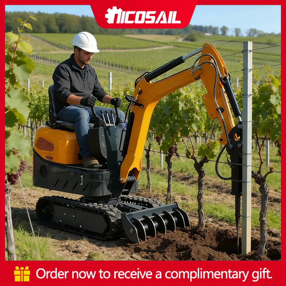 Nicosail 1.2T 8.6KW Small Digger CE EPA for Farm Pasture Digging Garden Pond Excavation Irrigation Ditch Stable Operation
Nicosail 1.2T 8.6KW Small Digger CE EPA for Farm Pasture Digging Garden Pond Excavation Irrigation Ditch Stable Operation