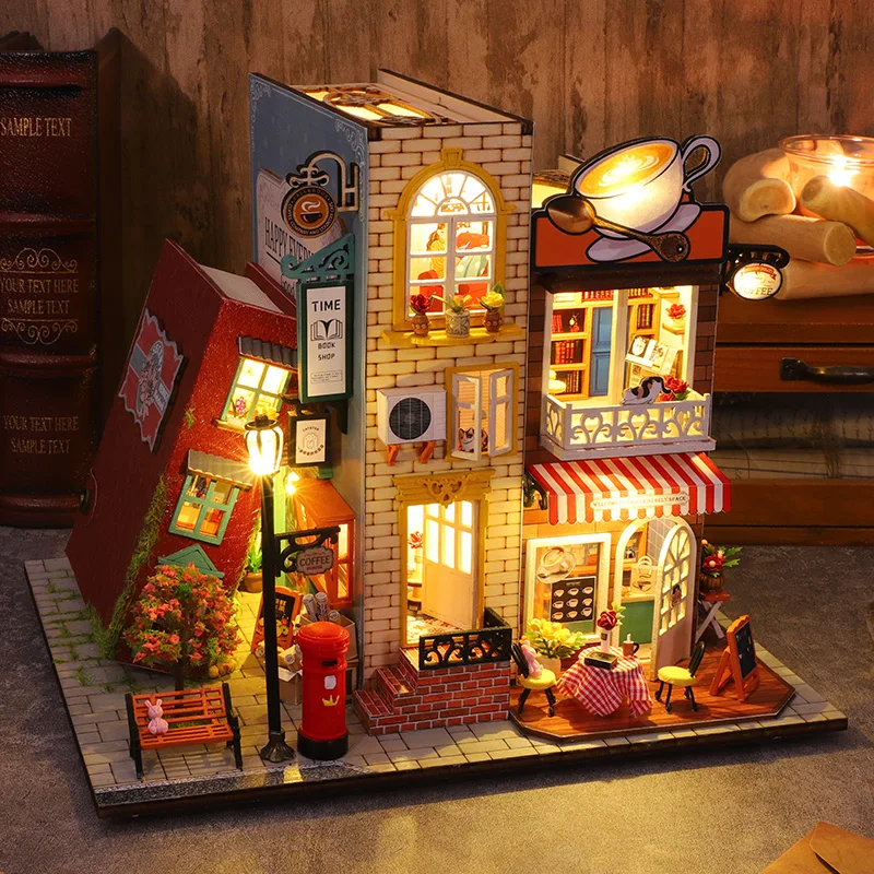 Cutebee DIY Book Nook Shelf Inserts Miniature Building Kit With Furniture Coffee Villa Doll House for Friends Birthday Gifts
Cutebee DIY Book Nook Shelf Inserts Miniature Building Kit With Furniture Coffee Villa Doll House for Friends Birthday Gifts