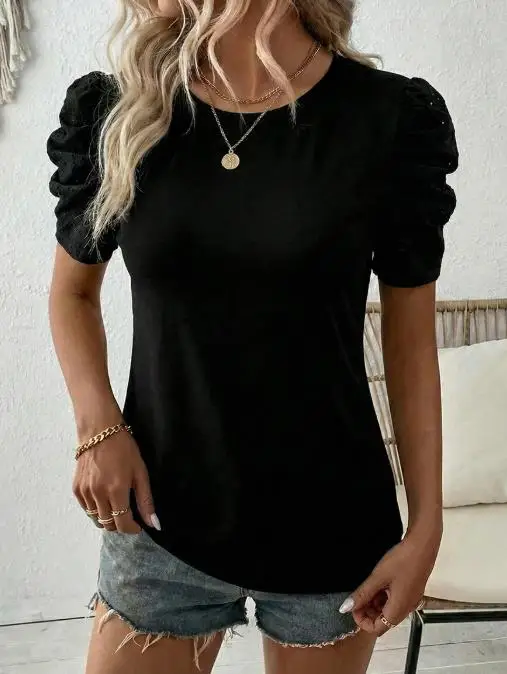 2026 New Fashionable Short Sleeved T-Shirt Women's Popular Solid Color Top
2026 New Fashionable Short Sleeved T-Shirt Women's Popular Solid Color Top