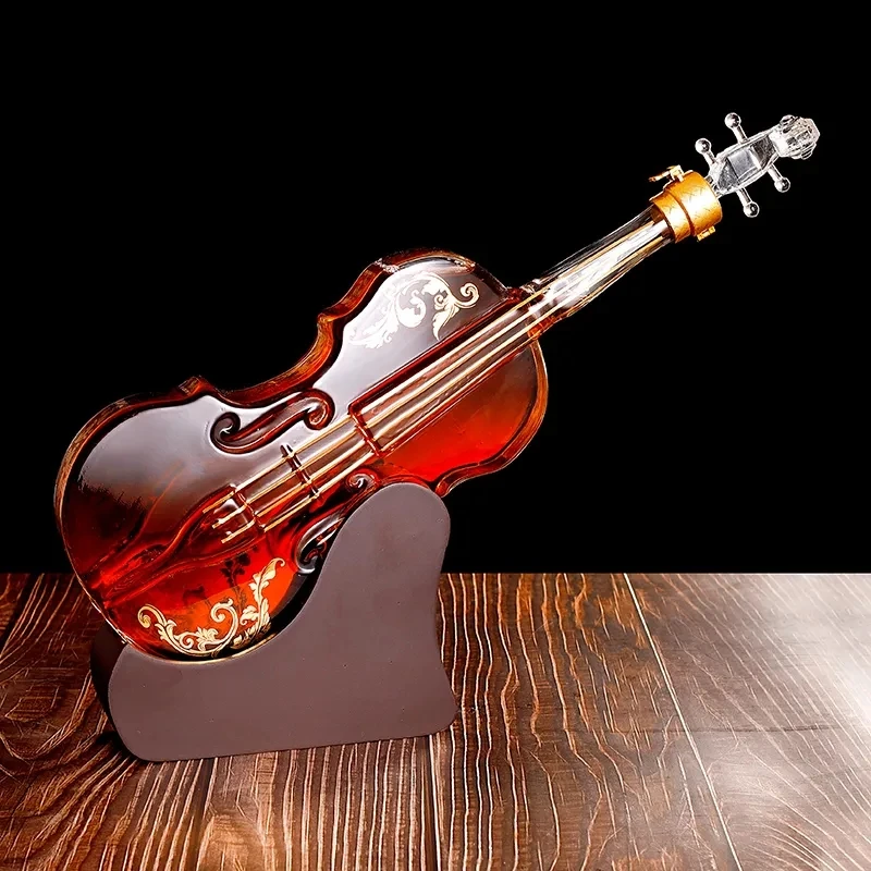 Glass Violin Decanter Mahogany Base Wine Savant Decanter Set Whiskey Glasses Bar Set Champagne Elegant Wine Dispenser Gift
Glass Violin Decanter Mahogany Base Wine Savant Decanter Set Whiskey Glasses Bar Set Champagne Elegant Wine Dispenser Gift