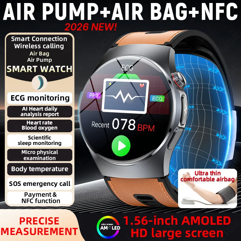 LIGE Air Pump Airbag True Blood Pressure Smartwatch Multi Dimensional Health Monitor Micro Physical Examination ECG+PPG Watches
LIGE Air Pump Airbag True Blood Pressure Smartwatch Multi Dimensional Health Monitor Micro Physical Examination ECG+PPG Watches