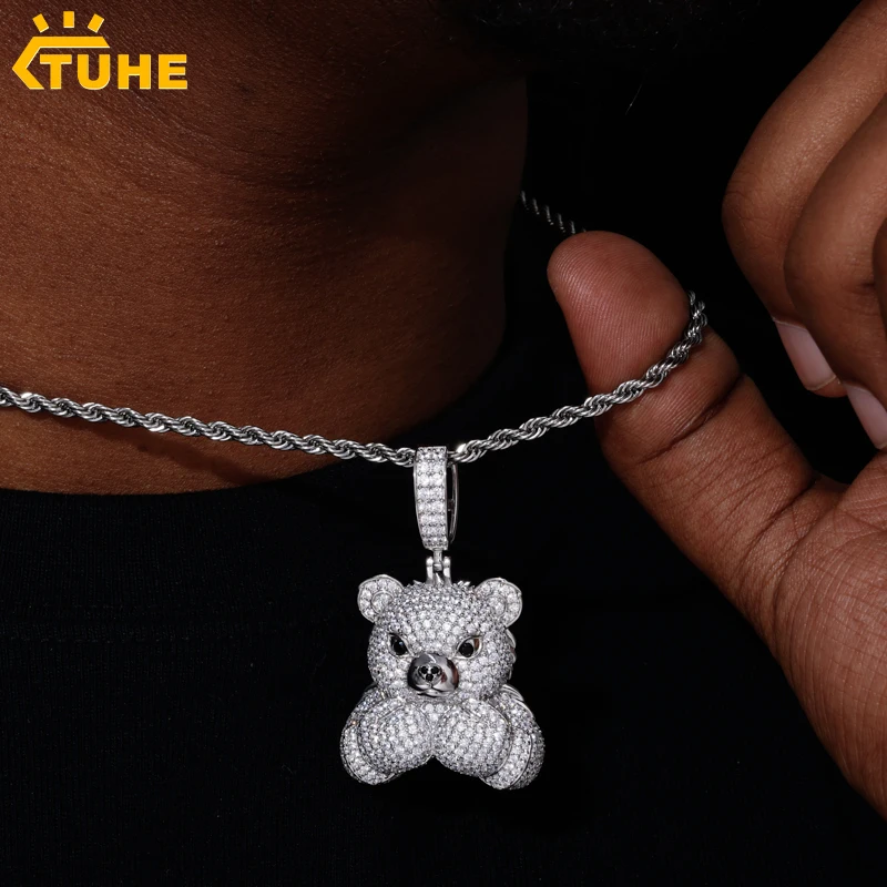 TUHE Iced Out Teddy Bear Pendant Necklace Hip Hop Copper Zirconium Cuban Chain Bling Jewelry Gift for Men Women
TUHE Iced Out Teddy Bear Pendant Necklace Hip Hop Copper Zirconium Cuban Chain Bling Jewelry Gift for Men Women