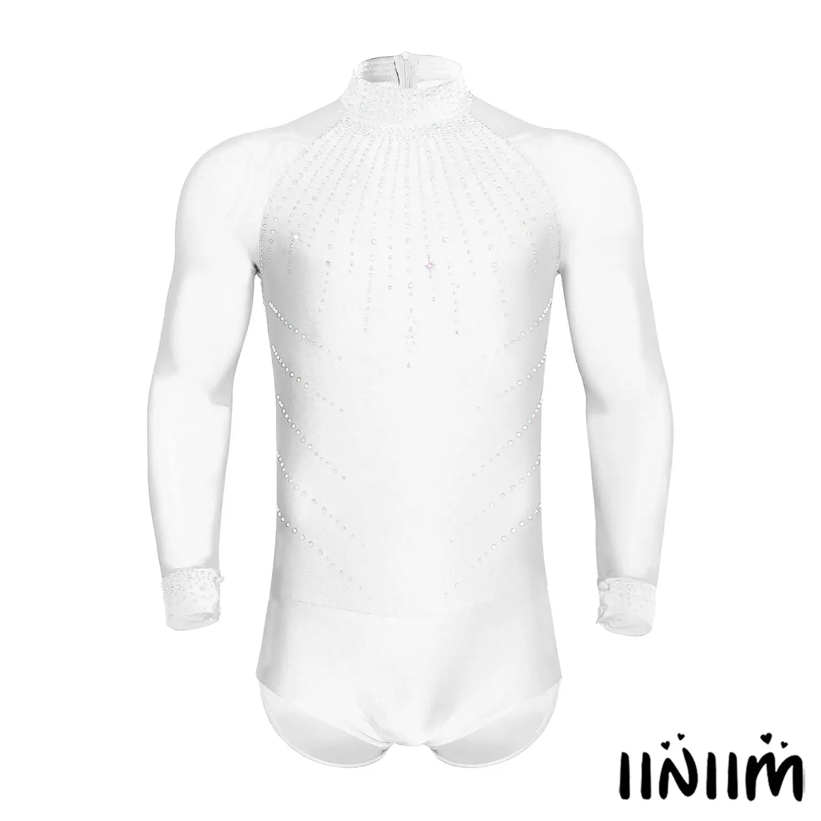 Men Figure Skating Competition Leotard Sparkly Rhinestones Mesh Long Sleeve Mock Neck Bodysuit Dancewear for Ballet Modern Dance
Men Figure Skating Competition Leotard Sparkly Rhinestones Mesh Long Sleeve Mock Neck Bodysuit Dancewear for Ballet Modern Dance