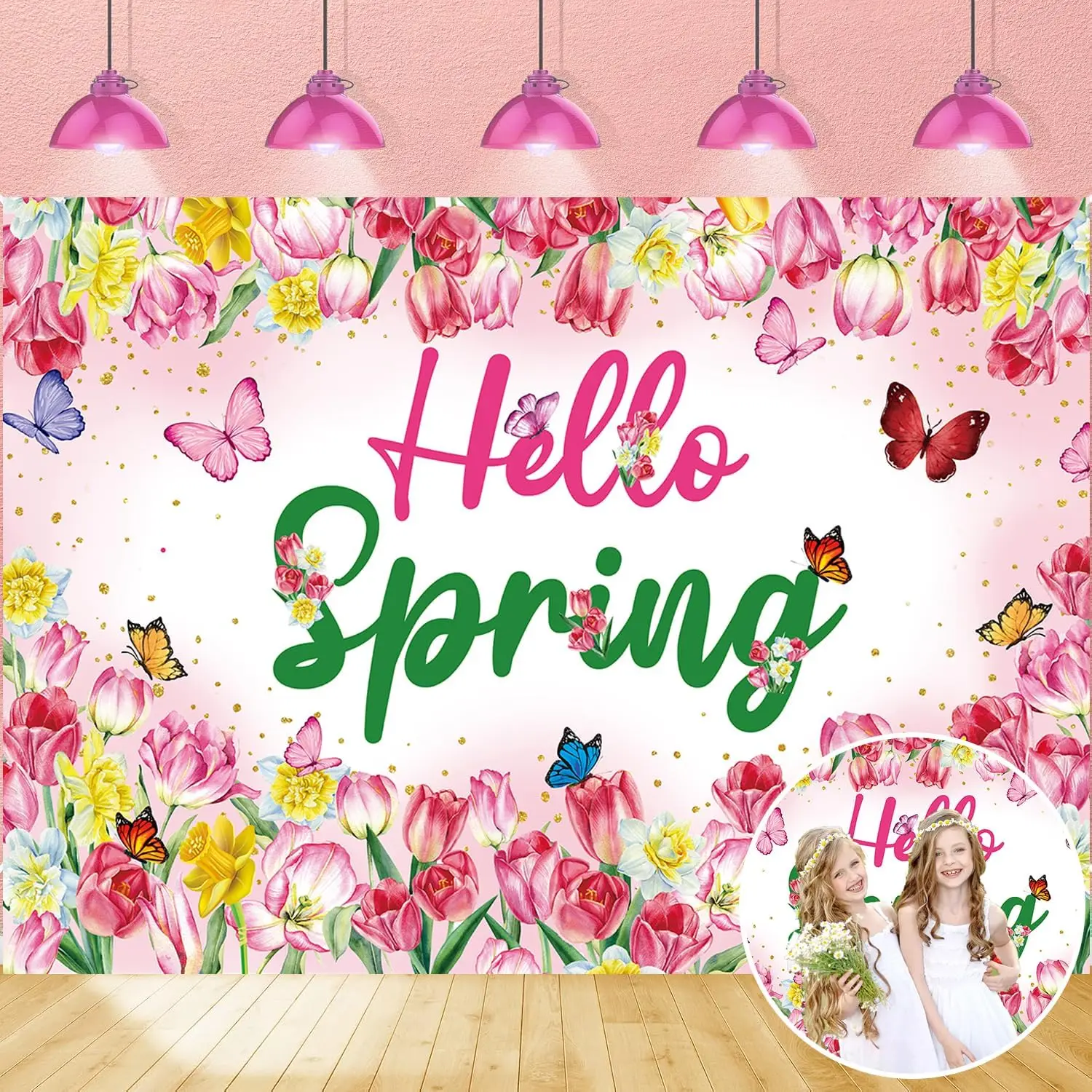 Hello Spring Backdrop Flower Butterfly Photography Backdrop Colorful Florals Background for Spring Birthday Party Decor Banner
Hello Spring Backdrop Flower Butterfly Photography Backdrop Colorful Florals Background for Spring Birthday Party Decor Banner