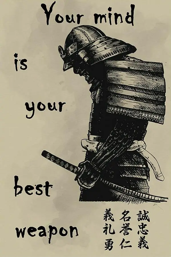 Samurai Japanese Your Mind Is Your Best Weapon Art Film Print Silk Poster for Your Home Wall Decor 24x36inch
Samurai Japanese Your Mind Is Your Best Weapon Art Film Print Silk Poster for Your Home Wall Decor 24x36inch