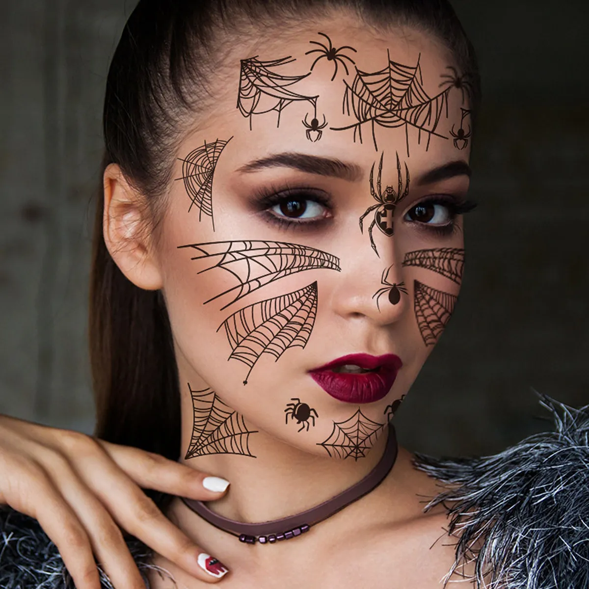 Spider Web Face Body Stickers 8 Sheets Temporary Black Tattoos Halloween Patterns Premium Material Safe Various Shapes Easy
Spider Web Face Body Stickers 8 Sheets Temporary Black Tattoos Halloween Patterns Premium Material Safe Various Shapes Easy