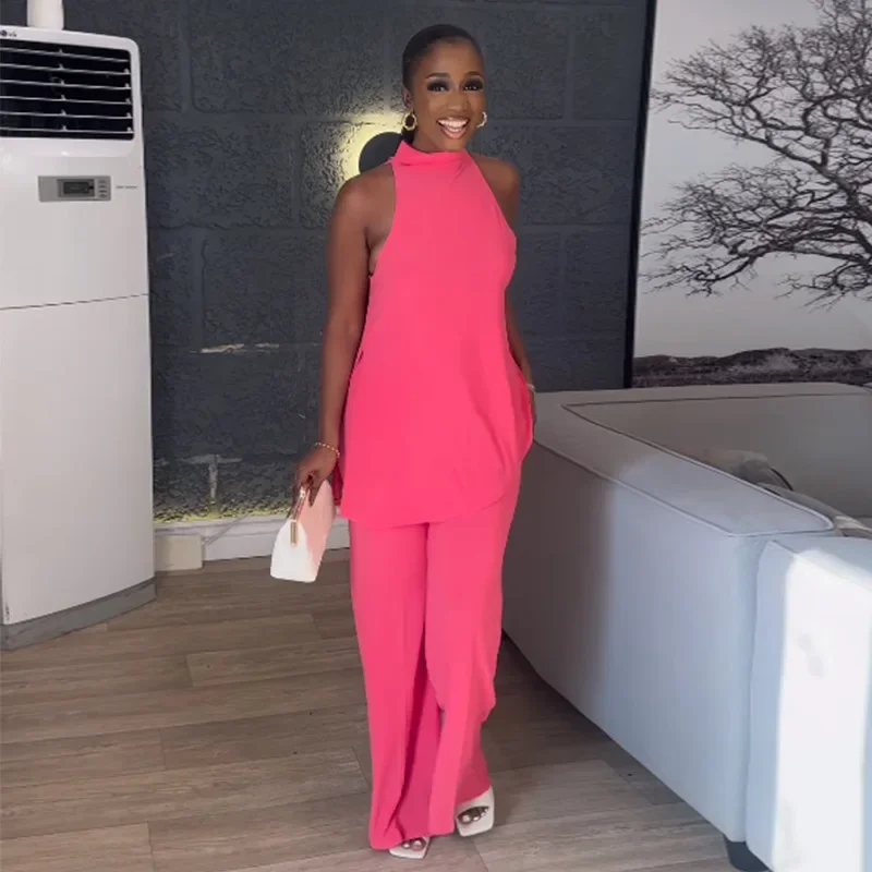 Wide Leg Pants Casual Suit Women Solid Color Trend Cold-Shoulder Sleeveless Camisole Vests Tops Solid Color Casual Trousers
Wide Leg Pants Casual Suit Women Solid Color Trend Cold-Shoulder Sleeveless Camisole Vests Tops Solid Color Casual Trousers
