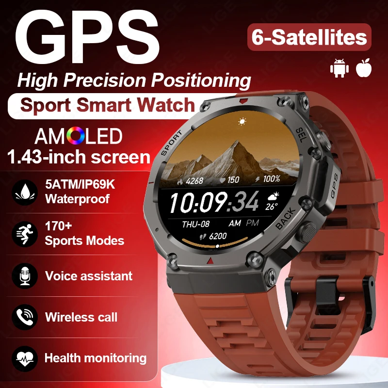 LIGE 1.43" AMOLED Smart Watch 2025 для Xiaomi Military Smartwatch 5ATM Водонепроницаемость 170+ спортивных режимов Встроенный GPS Bluetooth Вызов
LIGE 1.43" AMOLED Smart Watch 2025 для Xiaomi Military Smartwatch 5ATM Водонепроницаемость 170+ спортивных режимов Встроенный GPS Bluetooth Вызов