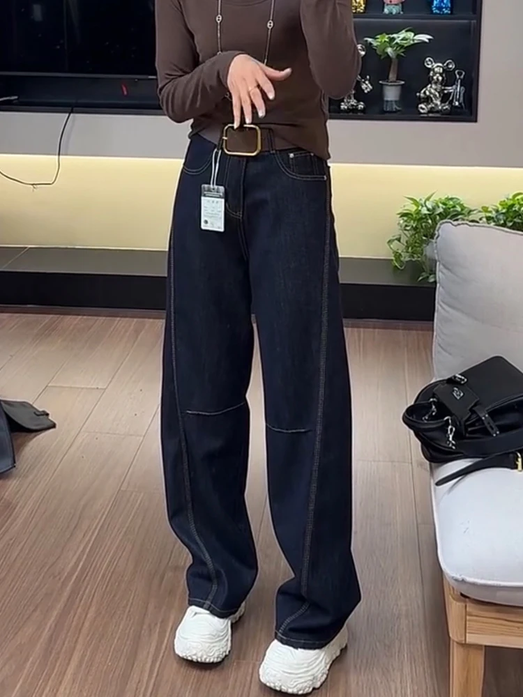 American Style Loose Wide Leg Denim Pants Women's Harlan Carrot Knife Long Trousers Autumn Blue High Waist Zipper Casual Jeans
American Style Loose Wide Leg Denim Pants Women's Harlan Carrot Knife Long Trousers Autumn Blue High Waist Zipper Casual Jeans
