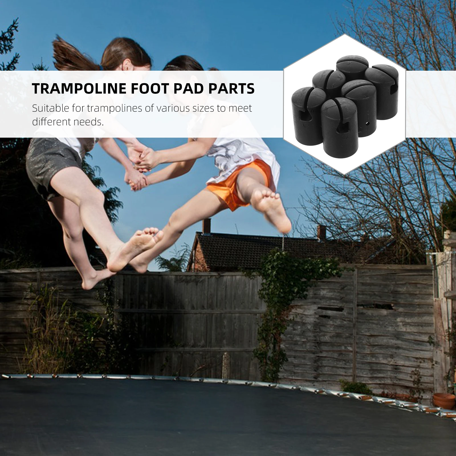 6 Pcs Trampoline Foot Mat Cover Pole Caps for Round Pad Replacement Padding Small Rod Covers Indoor Tip Protectors
6 Pcs Trampoline Foot Mat Cover Pole Caps for Round Pad Replacement Padding Small Rod Covers Indoor Tip Protectors