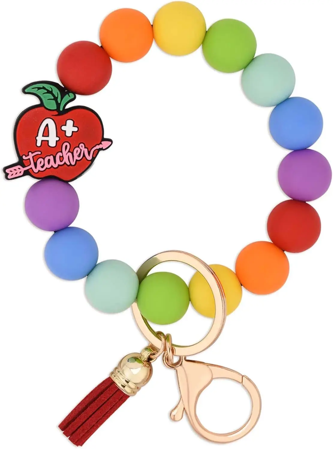 2025 Colorful Silicone Beaded Keychain Teacher Key Ring Bracelet Cute Car Bag Key Chain Holder for Women Girls
2025 Colorful Silicone Beaded Keychain Teacher Key Ring Bracelet Cute Car Bag Key Chain Holder for Women Girls