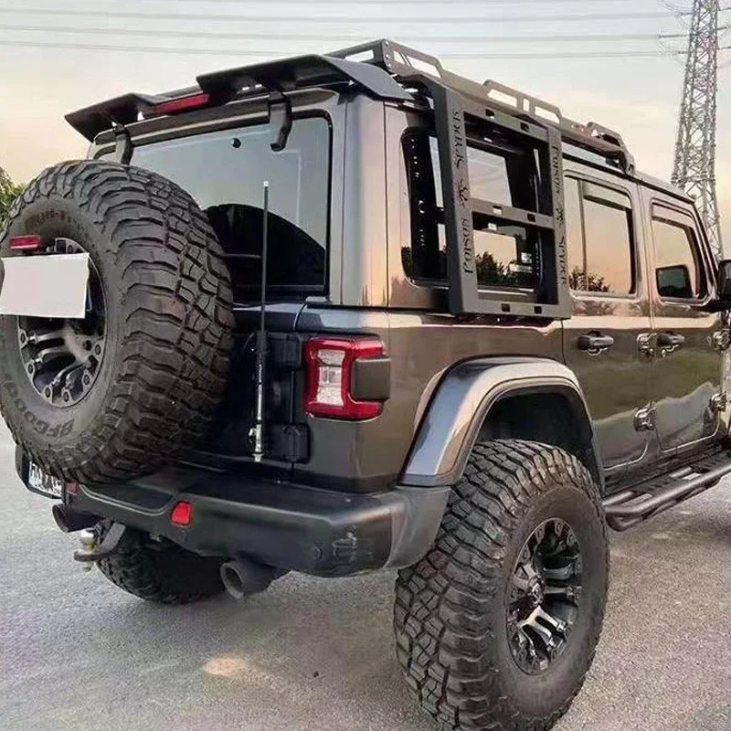 07-22 Side Ladder Integrated Luggage Rack Steel 2-Door Roof Luggage Rack + 4 Spotlight Holes Are Suitable For Jeep Wrangler
07-22 Side Ladder Integrated Luggage Rack Steel 2-Door Roof Luggage Rack + 4 Spotlight Holes Are Suitable For Jeep Wrangler