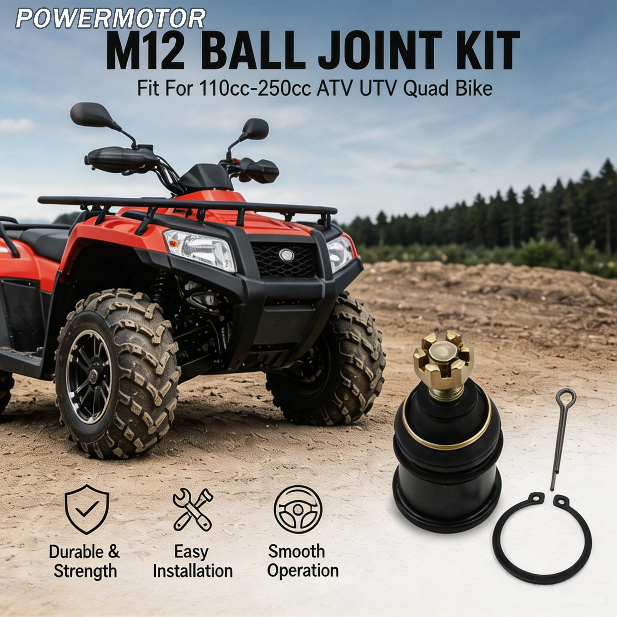 Quad DirtBike M12 32X20mm Ball joint Kit Fit For Jianshe Jinling Redcat MPX VX Yamoto JLA-24 110cc 150cc 200cc 250CC js250 ATV
Quad DirtBike M12 32X20mm Ball joint Kit Fit For Jianshe Jinling Redcat MPX VX Yamoto JLA-24 110cc 150cc 200cc 250CC js250 ATV