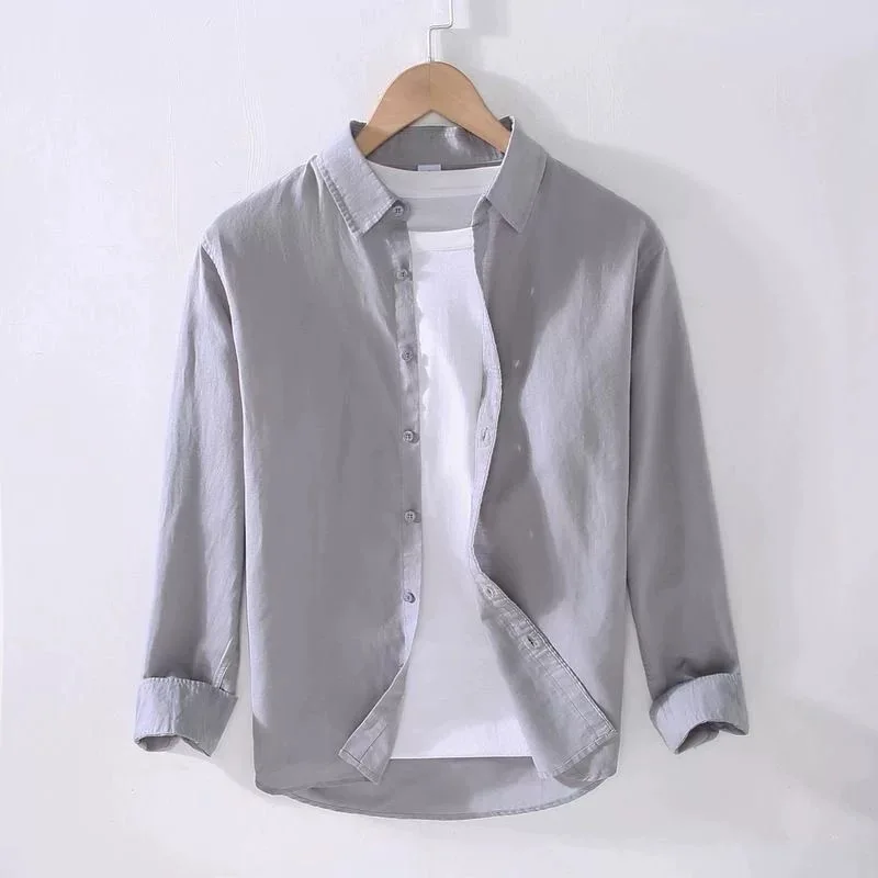 Gray Cotton Linen Shirt Men's American Retro Slim Long Sleeve Thin Breathable Lyocell Linen Sunscreen Shirt Versatile Trendy
Gray Cotton Linen Shirt Men's American Retro Slim Long Sleeve Thin Breathable Lyocell Linen Sunscreen Shirt Versatile Trendy