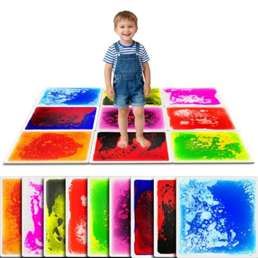 Sensory Floor Tiles 9PCS Liquid Play Mats for Toddlers 3-7Y Non-Toxic Lava Waterproof Colorful Sensory Toys for Autism Gross Mo
Sensory Floor Tiles 9PCS Liquid Play Mats for Toddlers 3-7Y Non-Toxic Lava Waterproof Colorful Sensory Toys for Autism Gross Mo