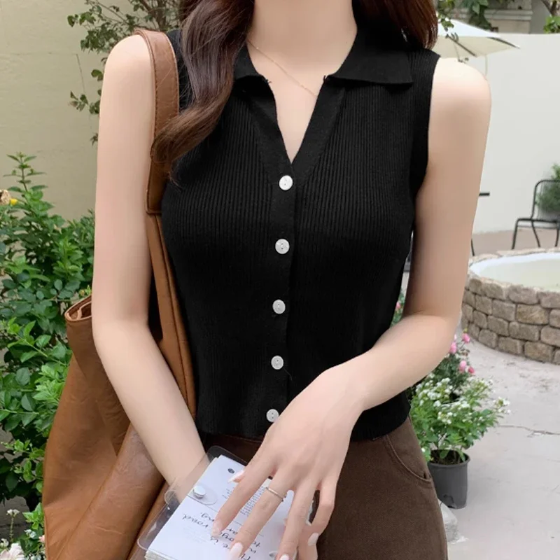 Solid Color Knitted For Women Cardigan Korean Single Breasted Sleeveless Jumper Woman V Neck All Match Cardigans Outwear
Solid Color Knitted For Women Cardigan Korean Single Breasted Sleeveless Jumper Woman V Neck All Match Cardigans Outwear