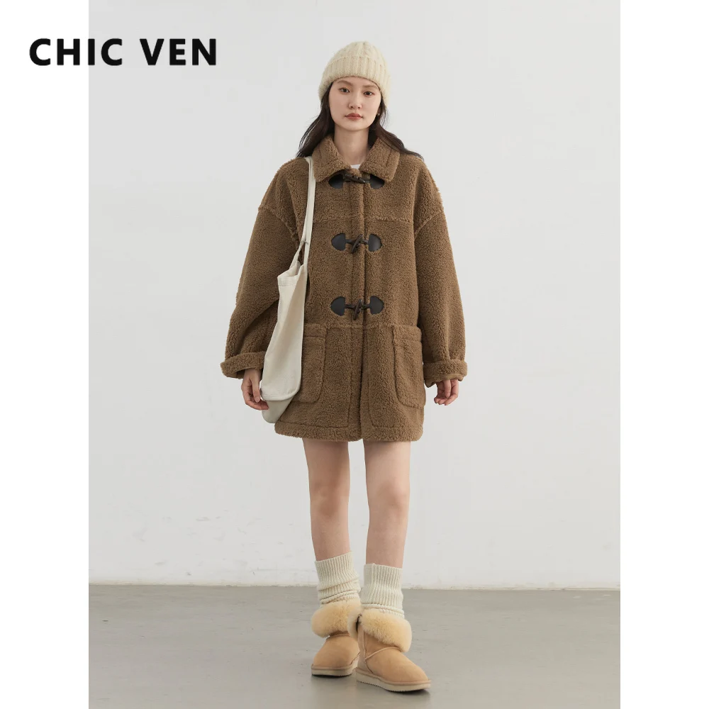 CHIC VEN Korean Women Jackets Loose Thick Warm New Horn Buckle Medium Long Plush Woman Winter Coats 2025 Autumn Outerwear
CHIC VEN Korean Women Jackets Loose Thick Warm New Horn Buckle Medium Long Plush Woman Winter Coats 2025 Autumn Outerwear