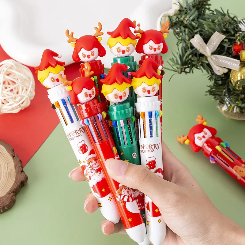 Cartoon Cute Christmas Doll 10 Colour Ballpoint Pen Fun Student Push Action Colourful Handwriting Pen Children's Christmas Gifts
Cartoon Cute Christmas Doll 10 Colour Ballpoint Pen Fun Student Push Action Colourful Handwriting Pen Children's Christmas Gifts