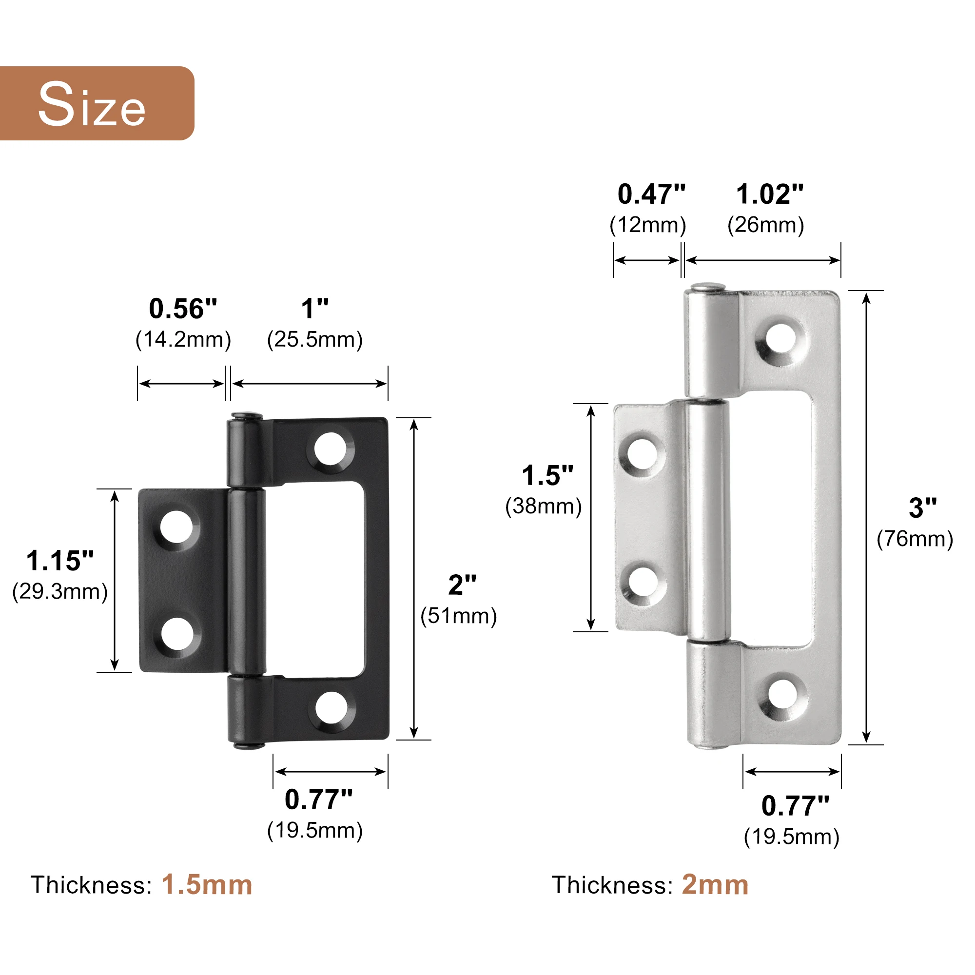 2pcs Flat Metal Hinges 360 degree hinges for Cabinet Doors Windows Wooden Box Home Furniture Hardware Accessories
2pcs Flat Metal Hinges 360 degree hinges for Cabinet Doors Windows Wooden Box Home Furniture Hardware Accessories