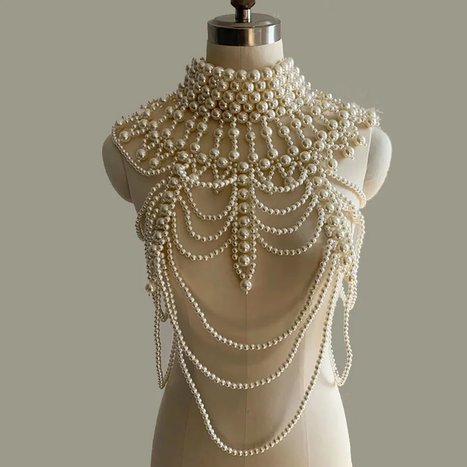 Court Vintage Overweight Handmade Pearl Wedding Dress Body Chain Exaggerated Neck Chain
Court Vintage Overweight Handmade Pearl Wedding Dress Body Chain Exaggerated Neck Chain