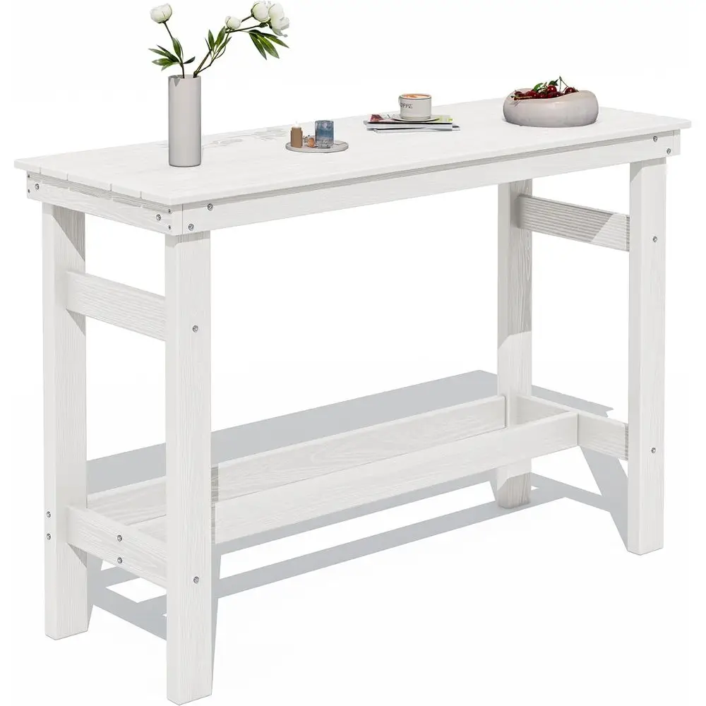 White Outdoor Patio Bar Table with 1.6 Umbrella Hole, Weather-Resistant Counter Height, Ideal for Garden, Poolside, Balcony
White Outdoor Patio Bar Table with 1.6 Umbrella Hole, Weather-Resistant Counter Height, Ideal for Garden, Poolside, Balcony