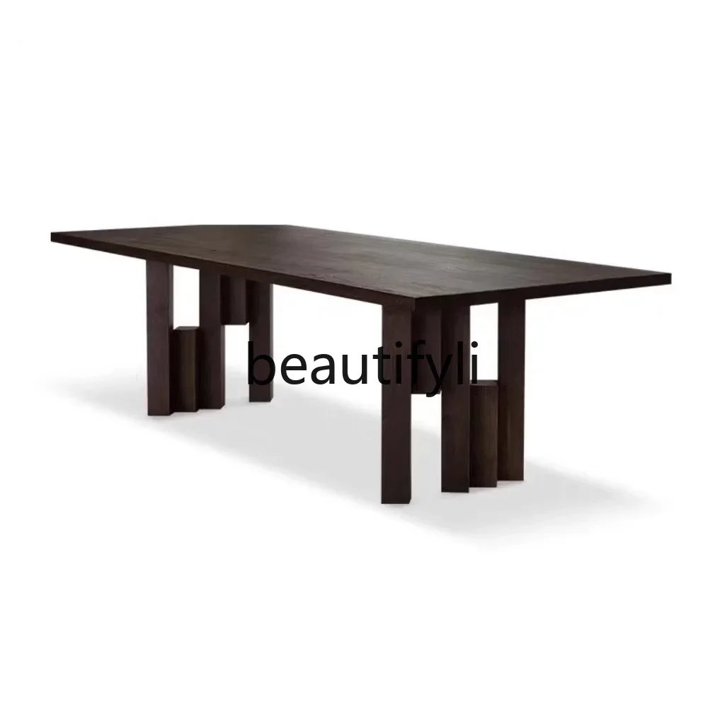 North American oak dining table wabi style retro log rectangular desk, medieval style tea table Italian minimalist8076
North American oak dining table wabi style retro log rectangular desk, medieval style tea table Italian minimalist8076