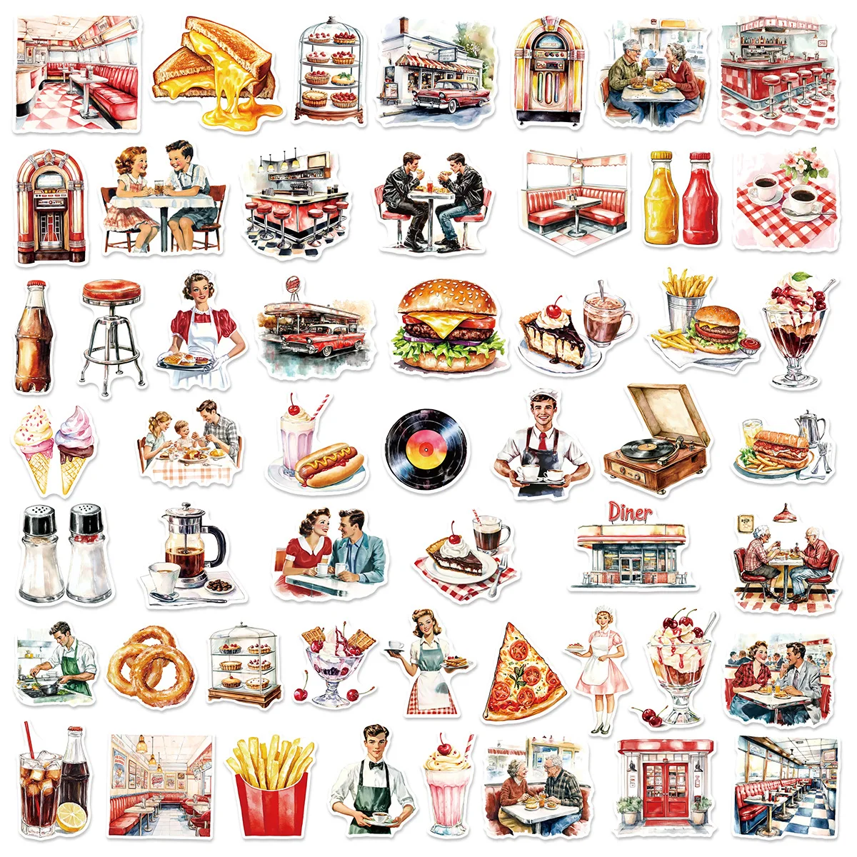 10/50PCS European and American Restaurant Retro Art Stickers Doodle Decorative Water Cup Audio Scrapbook Guitar Laptop Decals
10/50PCS European and American Restaurant Retro Art Stickers Doodle Decorative Water Cup Audio Scrapbook Guitar Laptop Decals