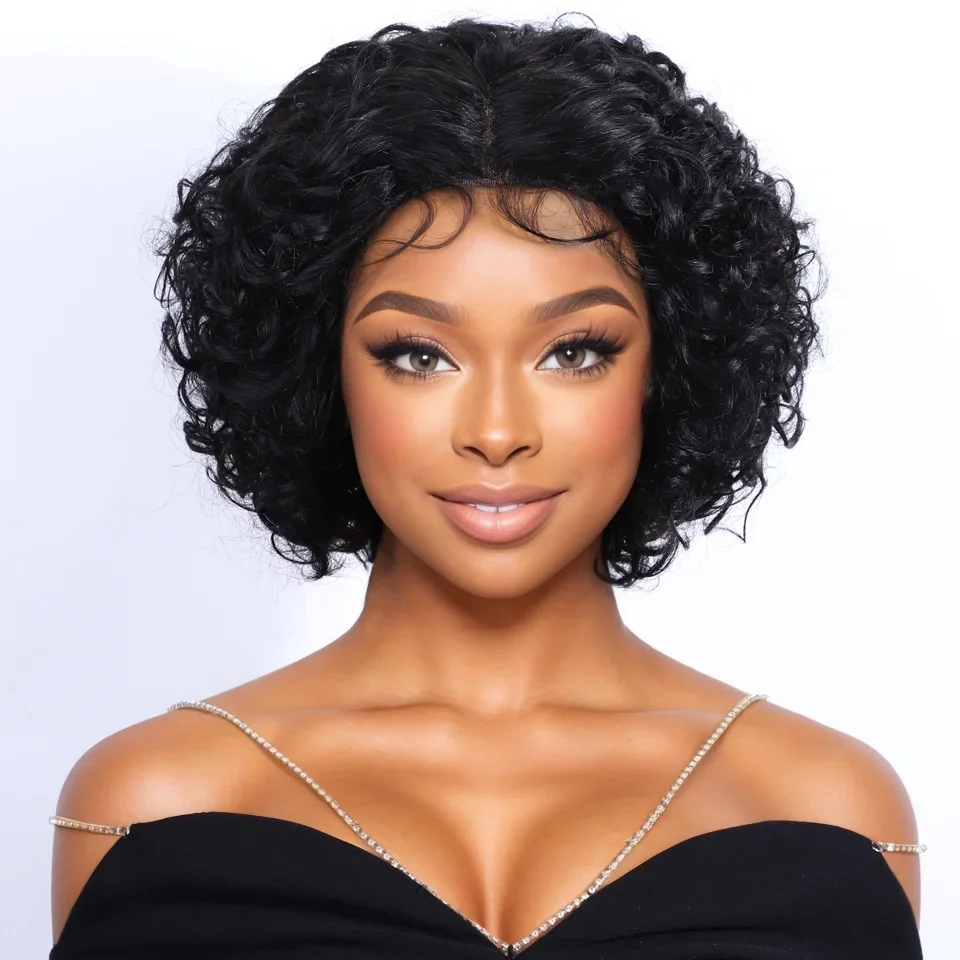 Short Curly Bob Wig Lace Part Human Hair Wig With Baby Hair For Women Glueless Natural Bob Middle Part Wig Sell on Christmas
Short Curly Bob Wig Lace Part Human Hair Wig With Baby Hair For Women Glueless Natural Bob Middle Part Wig Sell on Christmas