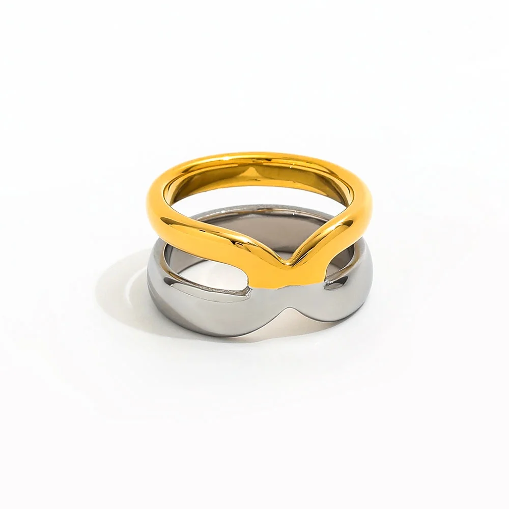 Joolim Jewelry High End PVD Waterproof Fashion Designer Versatile Two-tone Two-camber Stainless Steel Finger Band Ring for Women
Joolim Jewelry High End PVD Waterproof Fashion Designer Versatile Two-tone Two-camber Stainless Steel Finger Band Ring for Women