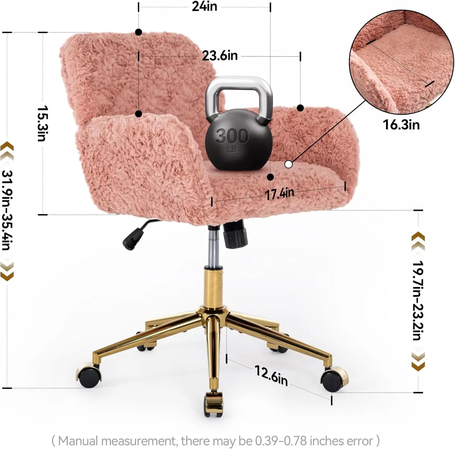 Warmiehomy Furry Cute Office Chair, Modern Swivel Desk Chair, Makeup Vanity Chair With Back, Alpaca Fleece Desk Chair With
Warmiehomy Furry Cute Office Chair, Modern Swivel Desk Chair, Makeup Vanity Chair With Back, Alpaca Fleece Desk Chair With