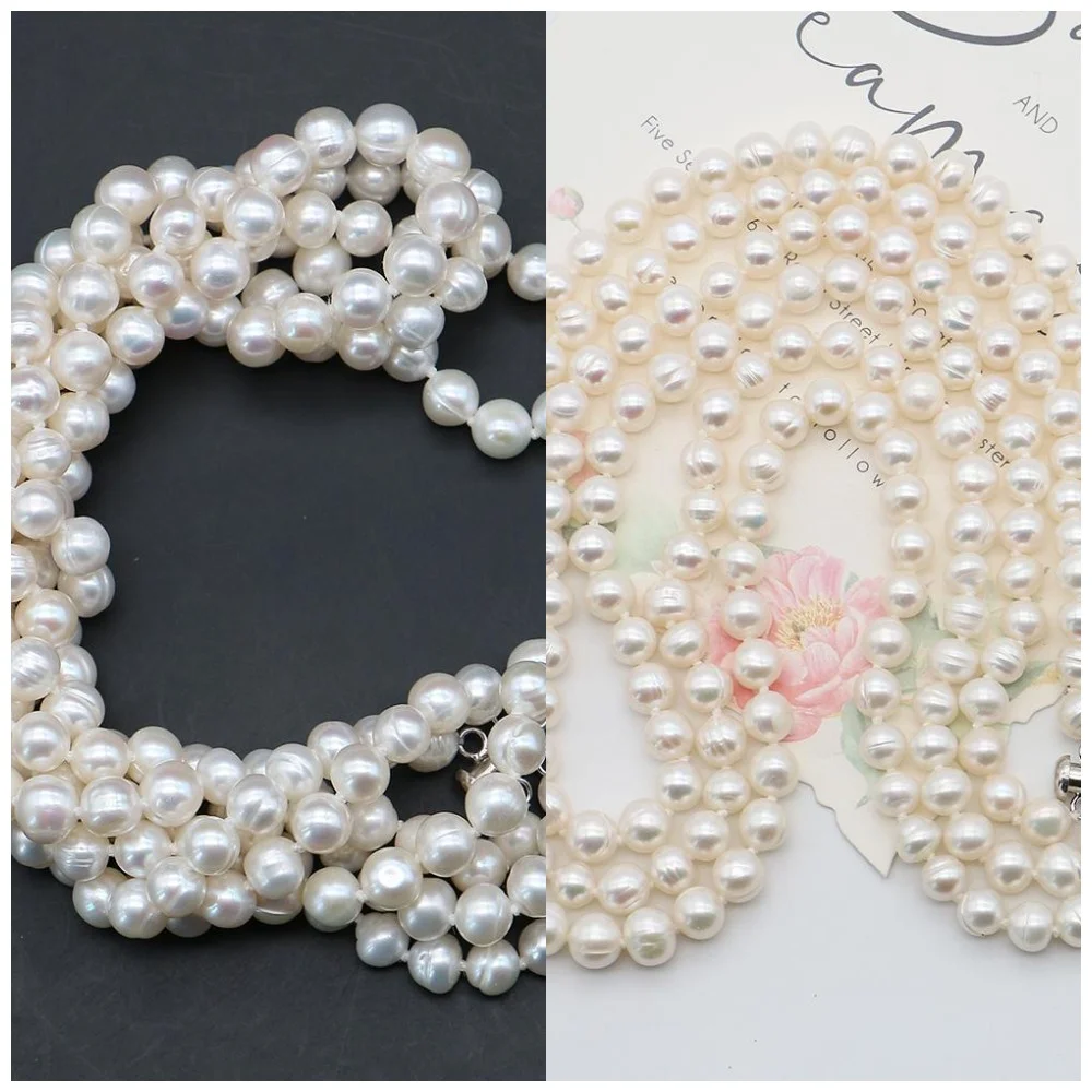 Natural Freshwater Three-Row Clasp Threaded Round Bead Necklace Plump and Lustrous 42cm Finished Bracelet Jewelry Accessories
Natural Freshwater Three-Row Clasp Threaded Round Bead Necklace Plump and Lustrous 42cm Finished Bracelet Jewelry Accessories