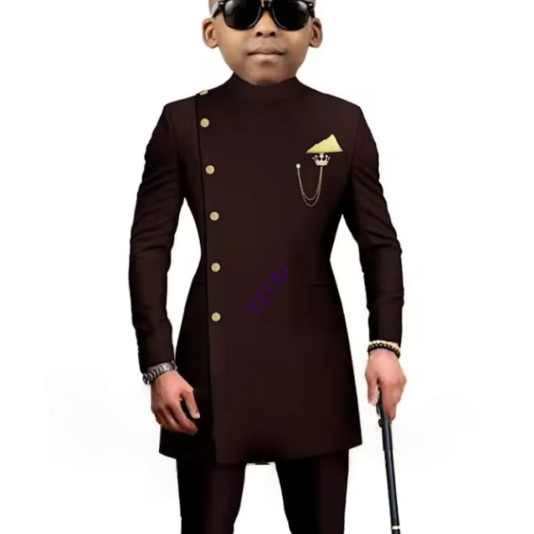 African Style Boys Suit Long Jacket Pants 2 Piece Set Single Breasted Blazer Wedding Tuxedo Kids Formal Party Dress
African Style Boys Suit Long Jacket Pants 2 Piece Set Single Breasted Blazer Wedding Tuxedo Kids Formal Party Dress