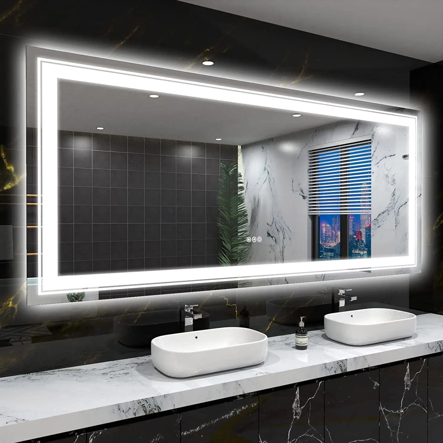 48"X24" LED Bathroom Mirror with Lights, Anti-Fog, Dimmable, Backlit + Front Lit, Lighted Bathroom Vanity Mirror Memory
48"X24" LED Bathroom Mirror with Lights, Anti-Fog, Dimmable, Backlit + Front Lit, Lighted Bathroom Vanity Mirror Memory