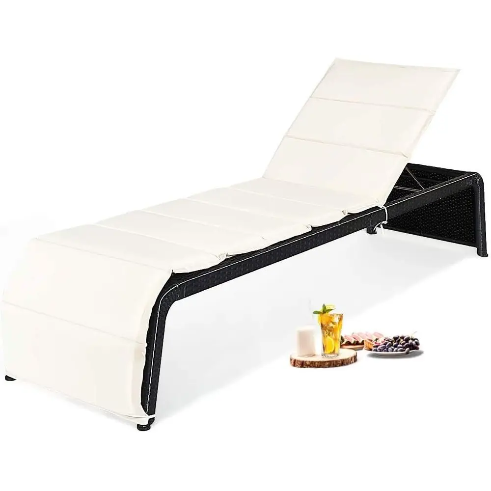 5-Position Adjustable Rattan Wicker Reclining Lounge Chair with Cushion for Patio and Poolside
5-Position Adjustable Rattan Wicker Reclining Lounge Chair with Cushion for Patio and Poolside