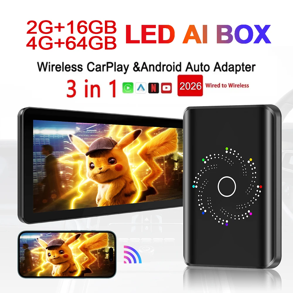 NEW 3in1 Android 14.0 CarPlay Ai Box Wired to Wireless Auto USB WIFI Adapter For Youtube Netflix Universal TV Box Plug And Play
NEW 3in1 Android 14.0 CarPlay Ai Box Wired to Wireless Auto USB WIFI Adapter For Youtube Netflix Universal TV Box Plug And Play