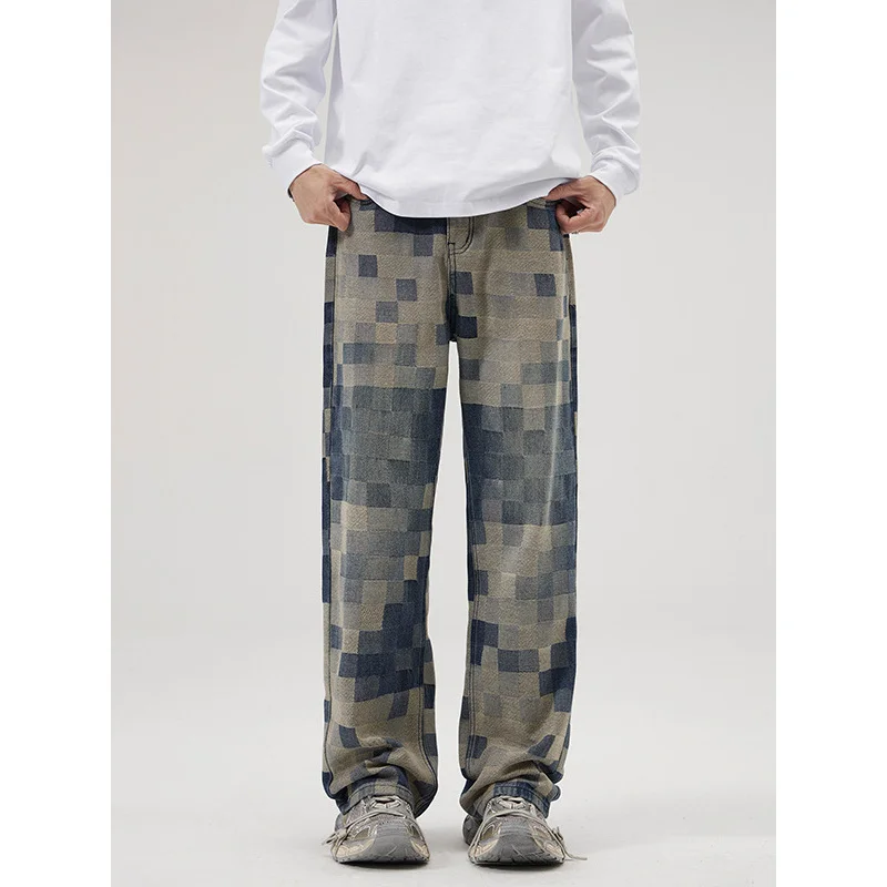 Men's Jeans Casual Baggy Mosaic Blue Autumn and winter American Style High Street Fashion Straight Wide Leg Over size Trousers
Men's Jeans Casual Baggy Mosaic Blue Autumn and winter American Style High Street Fashion Straight Wide Leg Over size Trousers