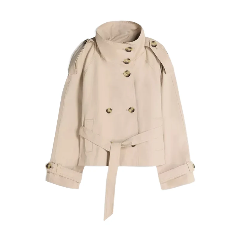 Short Women's Trench Coat Stand Collar Double Breasted Belted Waist Cropped Windbreaker Jacket Female 2026 Spring Woman Outwears
Short Women's Trench Coat Stand Collar Double Breasted Belted Waist Cropped Windbreaker Jacket Female 2026 Spring Woman Outwears