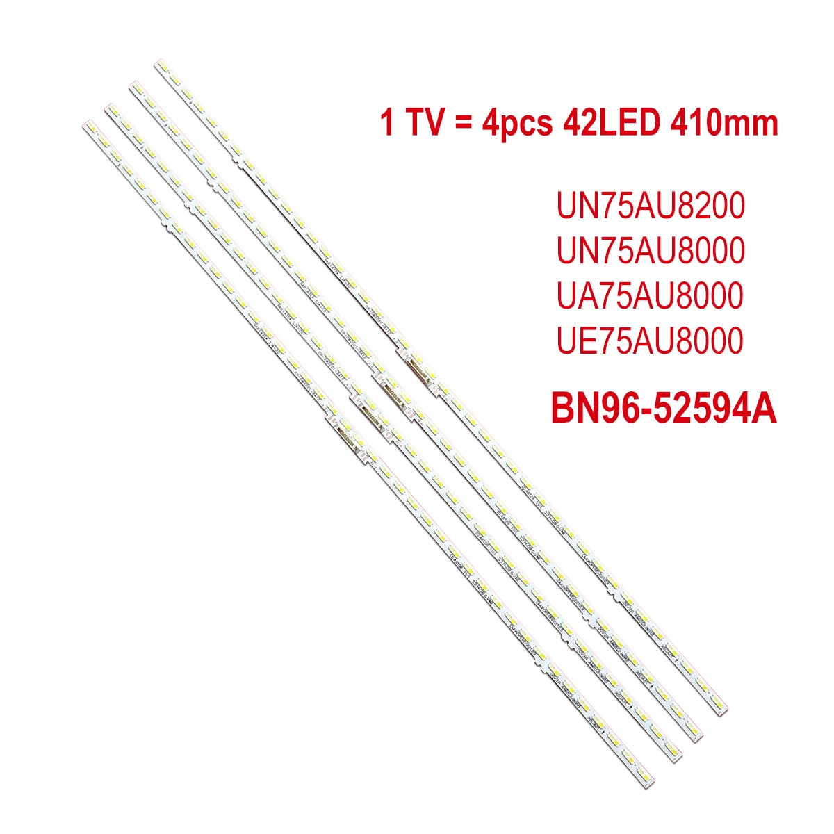 LED Backlight Strip For UN75AU8200 UN75AU8000FXZA UN75AU8000 UA75AU8000 UE75AU8000 LM41-01046A/C 75AUBK BN96-52594A
LED Backlight Strip For UN75AU8200 UN75AU8000FXZA UN75AU8000 UA75AU8000 UE75AU8000 LM41-01046A/C 75AUBK BN96-52594A
