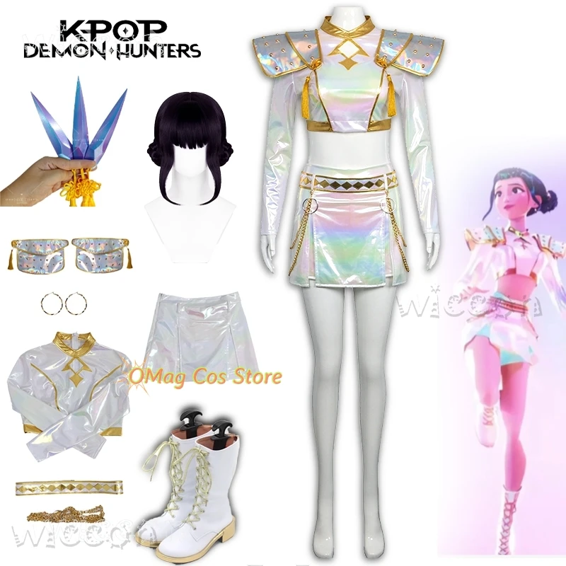 Halloween Costume Woman K-Pop Huntrix HUNTR/X Zoey Cosplay Demon Hunters White Laser Outfit Roleplay disfraz adulto Anime Clothi
Halloween Costume Woman K-Pop Huntrix HUNTR/X Zoey Cosplay Demon Hunters White Laser Outfit Roleplay disfraz adulto Anime Clothi
