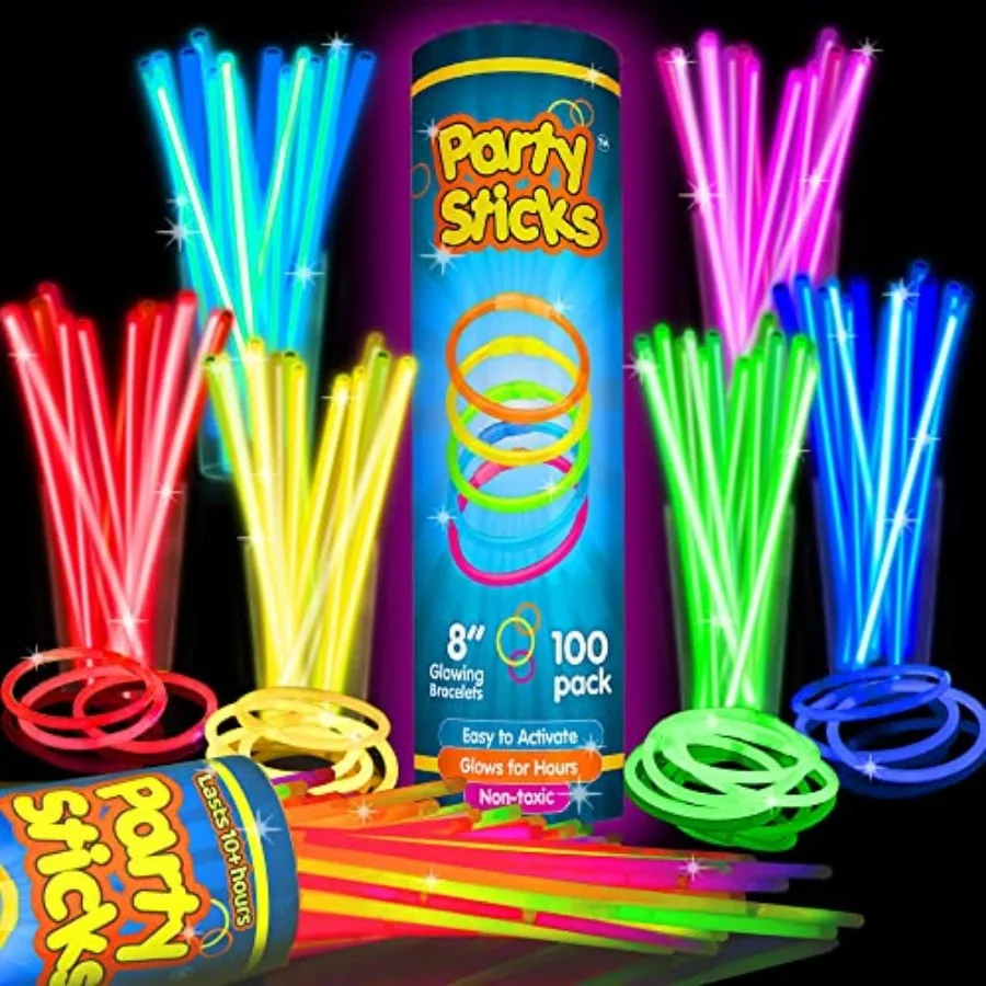 Glow Sticks Party Supplies 100pk - 8 Inch Glow in the Dark Light Up Sticks Party Favors, Glow Party Decorations, Neon Party Glo
Glow Sticks Party Supplies 100pk - 8 Inch Glow in the Dark Light Up Sticks Party Favors, Glow Party Decorations, Neon Party Glo