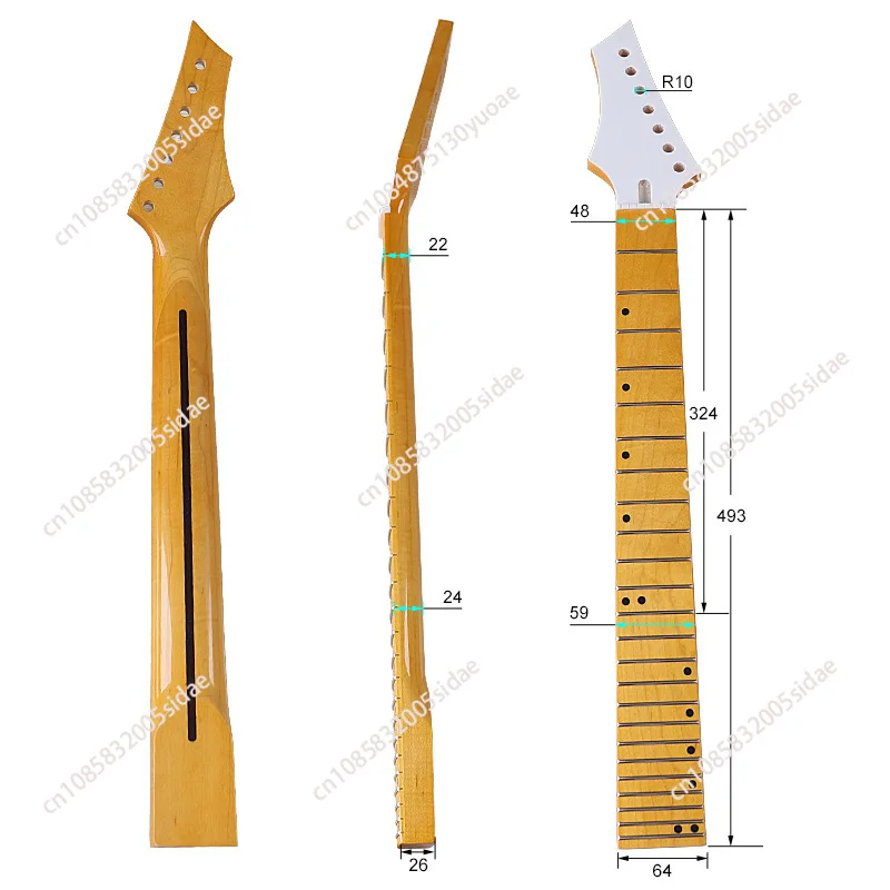 Neck 7-string left-hand whitehead 24-fret yellow Canadian maple 6.4 wide DIY professional modified guitar handle
Neck 7-string left-hand whitehead 24-fret yellow Canadian maple 6.4 wide DIY professional modified guitar handle